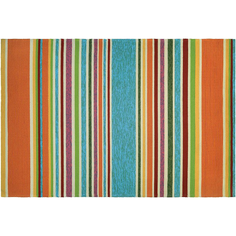 Couristan Covington Sherbet Striped Indoor Outdoor Rug, Multicolor, 2.5X8.5 Ft