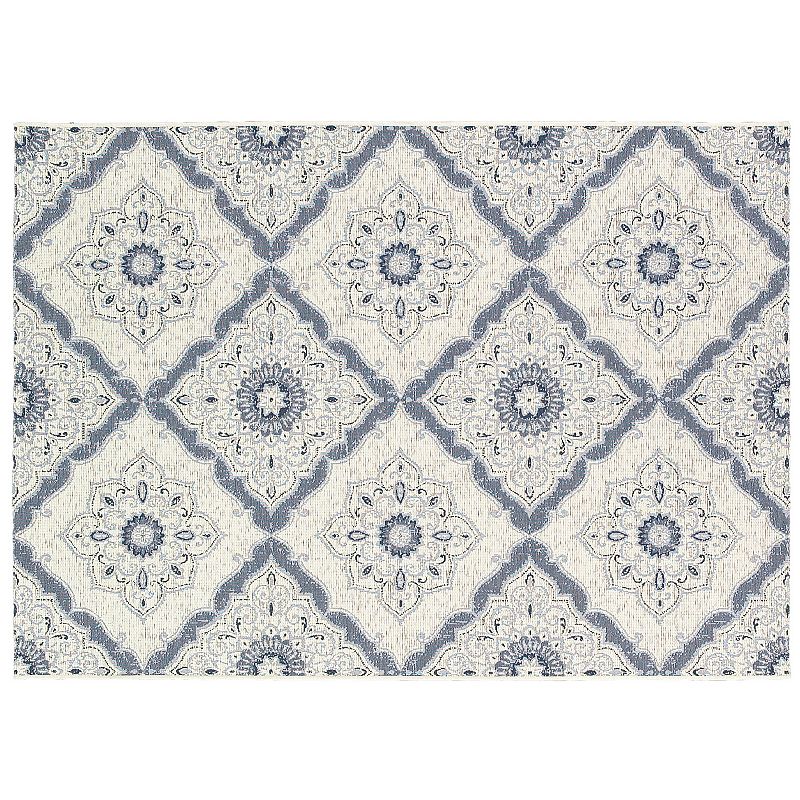 Couristan Dolce Brindisi Floral Indoor Outdoor Rug, White, 8X11 Ft