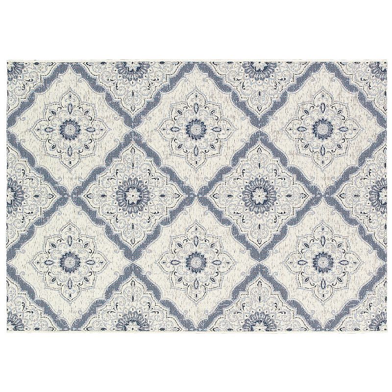 Couristan Dolce Brindisi Floral Indoor Outdoor Rug, White, 8X11 Ft