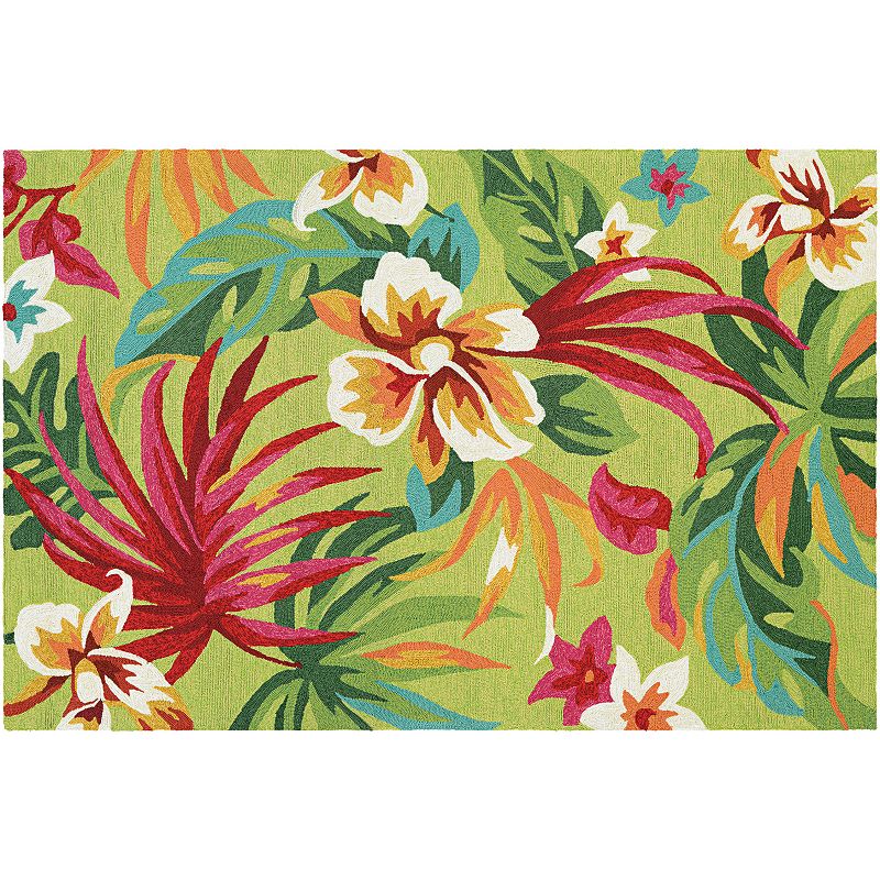 Couristan Covington Painted Fern Floral Indoor Outdoor Rug, Multicolor, 8X11 Ft