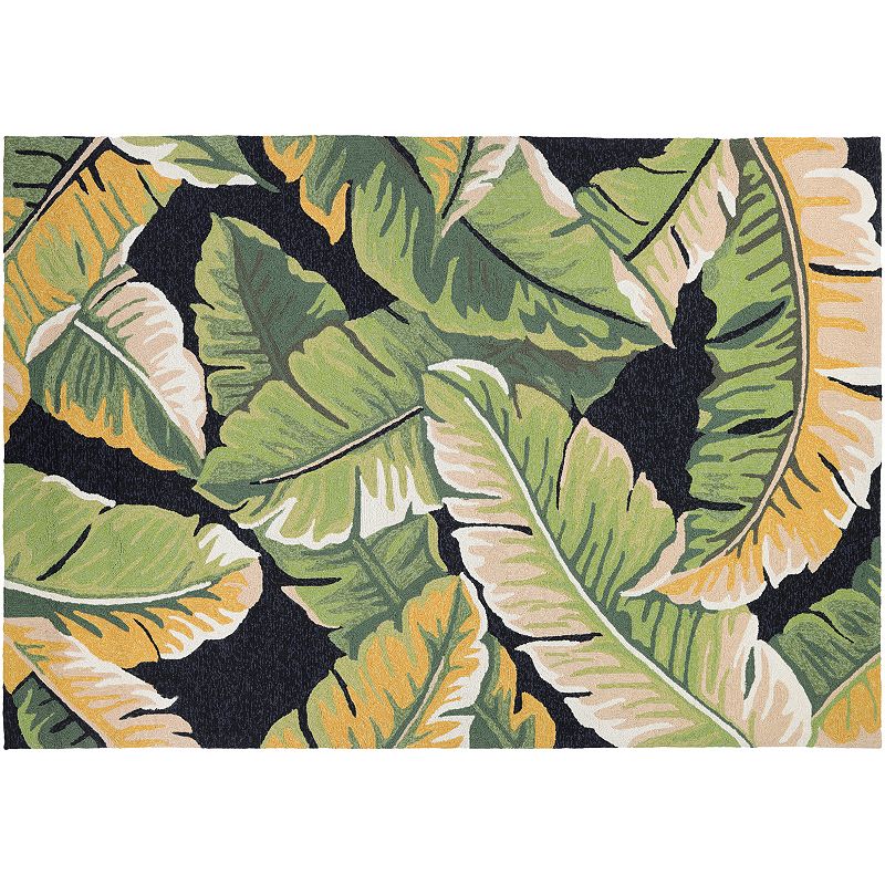 Couristan Covington Rainforest Leaf Indoor Outdoor Rug, Green, 8X11 Ft