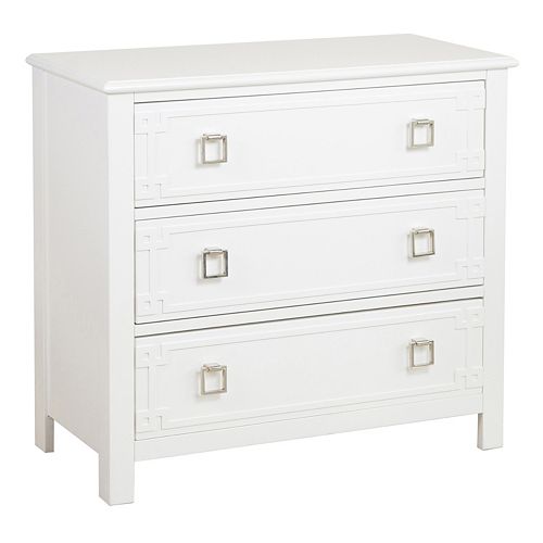 Pulaski White Greek Key 3 Drawer Dresser