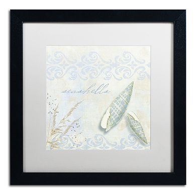 Trademark Fine Art She Sells Seashells II Black Framed Wall Art