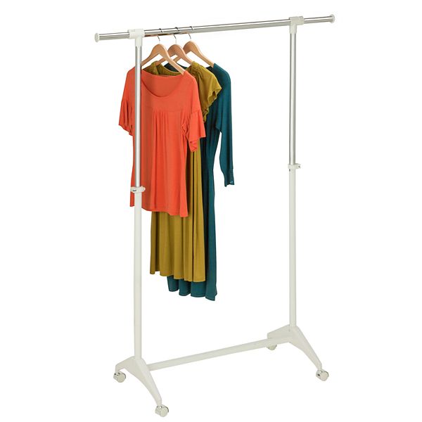 HoneyCanDo Adjustable Rolling Garment Rack with Extension Arms