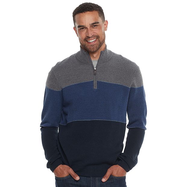 Men s Dockers Comfort Touch Classic Fit Colorblock Quarter Zip Sweater
