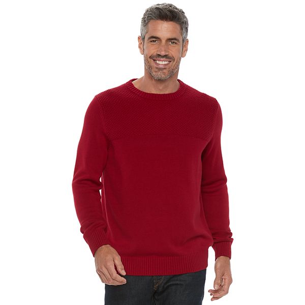 Men's Croft & Barrow® ClassicFit Textured Yoke Crewneck Sweater