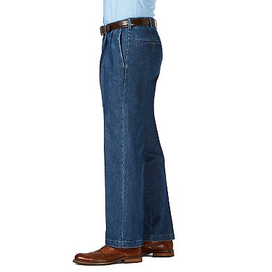 Men's Haggar Classic-Fit Stretch Expandable-Waist Pleated Jeans