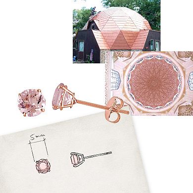 Stella Grace 10k Rose Gold Morganite Stud Earrings