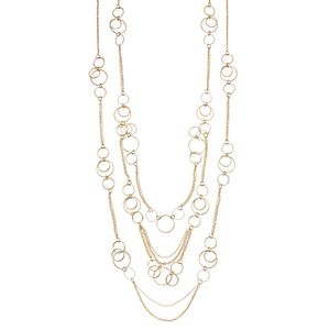 Jennifer Lopez Two Tone Circle Link Station Necklace