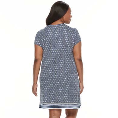 Plus Size Croft & Barrow® Pajamas: Vineyard Villa Short Sleeve Nightgown