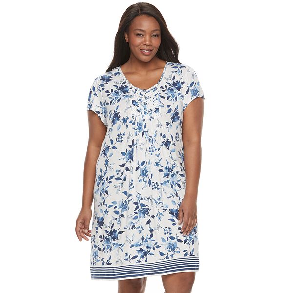 Plus Size Croft & Barrow® Pajamas: Vineyard Villa Short Sleeve Nightgown