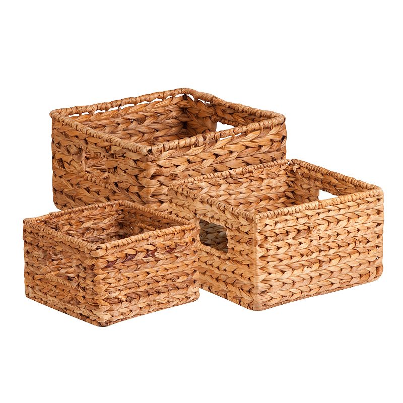 Honey-Can-Do 3-piece Woven Nesting Basket Set, Brown
