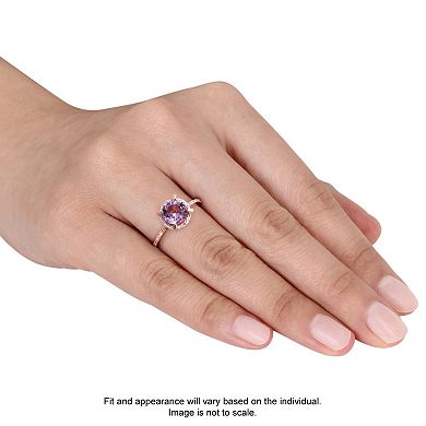 Stella Grace 10k Rose Gold Amethyst & Diamond Accent Halo Ring