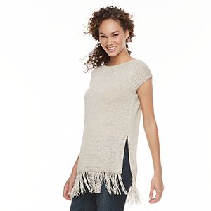 Women's WDNY Black Fringe Tunic Sweater