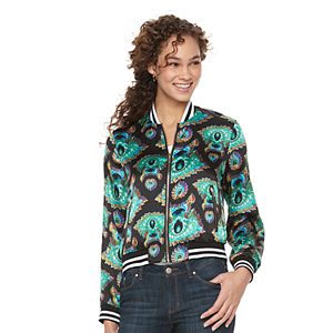 Women's WDNY Black Paisley Bomber Jacket