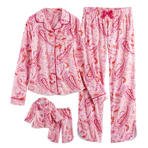 Girls 5-14 American Girl Button Down Top & Bottoms Pajama Set