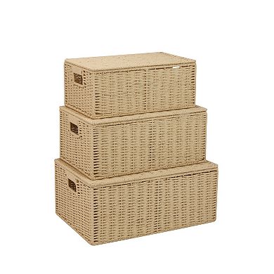 Honey-Can-Do 3-piece Paper Rope Storage Box Set