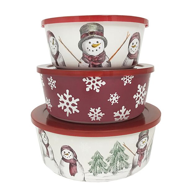 St. Nicholas Square® Yuletide 3-pc. Stacking Food Storage Container Set