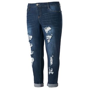 Juniors' Plus Size Hydraulic Emma Ripped Cuffed Skinny Jeans!