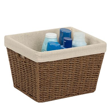 Honey-Can-Do Small Parchment Cord Lined Basket