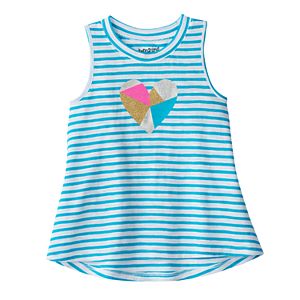 Toddler Girl Jumping Beans® Striped Embellished Graphic Tank Top