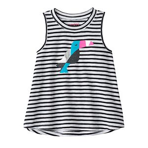 Toddler Girl Jumping Beans® Striped Embellished Graphic Tank Top