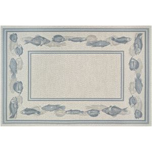 Couristan Dolce Corvina Framed Fish Indoor Outdoor Rug