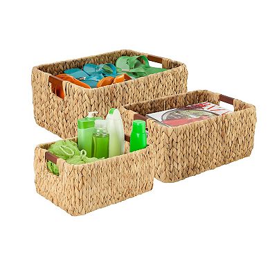 Honey-Can-Do 3-piece Rectangular Woven Nesting Basket Set