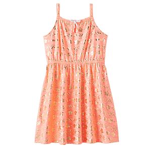 Disney's Moana Girls 4-7 Keyhole Tie Foil Dress by Jumping Beans®