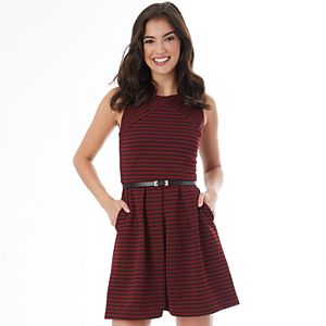 Juniors' IZ Byer Striped Fit & Flare Dress