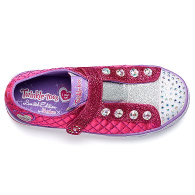 Skechers Twinkle Toes Shuffles Sparkly Jewels Girls' Light-Up Sneakers
