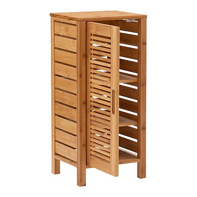 Linon Bracken Bamboo Floor Storage Cabinet 