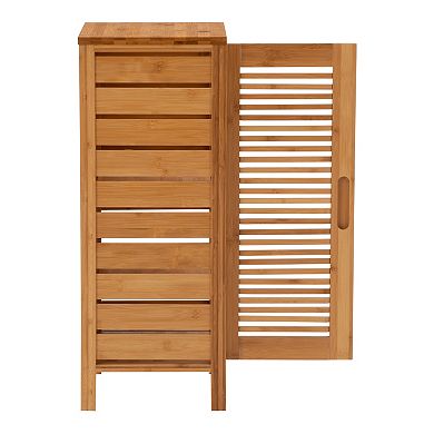 Linon Bracken Bamboo Floor Storage Cabinet
