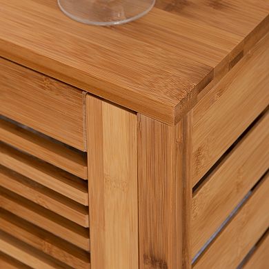 Linon Bracken Bamboo Floor Storage Cabinet