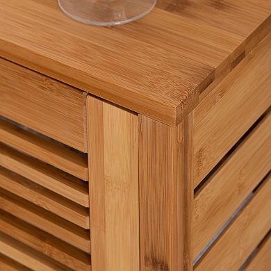 Linon Bracken Bamboo Floor Storage Cabinet 