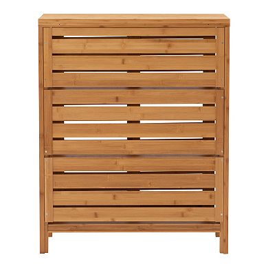 Linon Bracken Bamboo 2-Door Floor Storage Cabinet