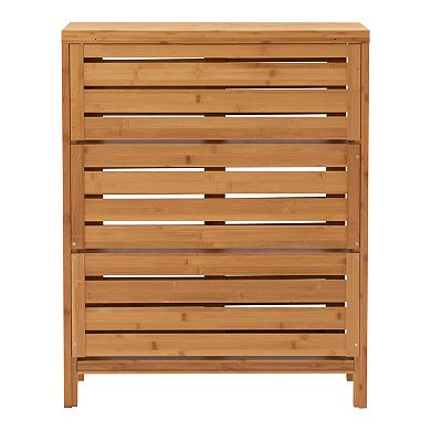 Linon Bracken Bamboo 2-Door Floor Storage Cabinet 