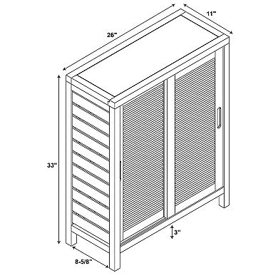 Linon Bracken Bamboo 2-Door Floor Storage Cabinet