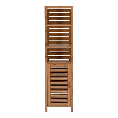 Linon Bracken Tall Bamboo Storage Cabinet