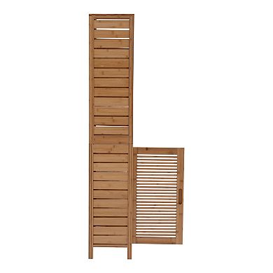 Linon Bracken Tall Bamboo Storage Cabinet