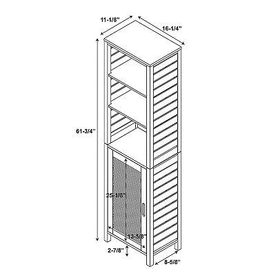 Linon Bracken Tall Bamboo Storage Cabinet