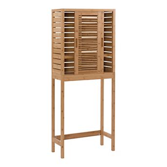 Linon Bracken Space Saver Bamboo Storage Cabinet