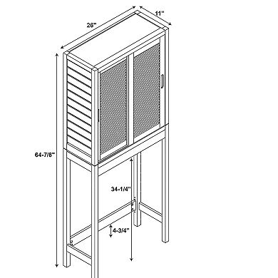 Linon Bracken Space Saver Bamboo Storage Cabinet 