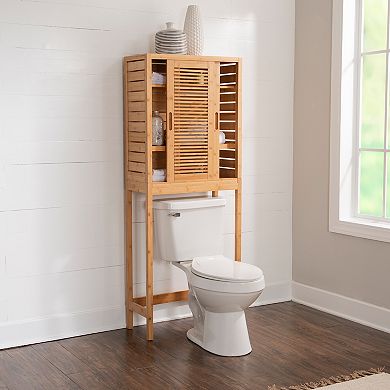 Linon Bracken Space Saver Bamboo Storage Cabinet
