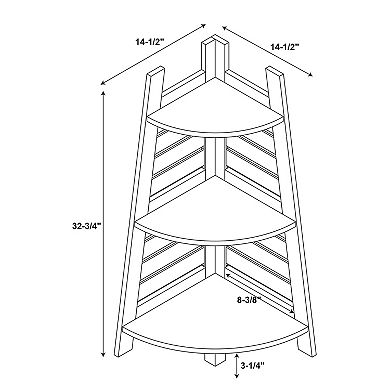 Linon Bracken Bamboo Corner Shelf