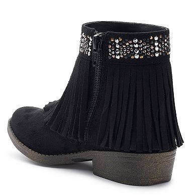SO® Raquel Girls' Fringe Ankle Boots