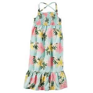 Toddler Girl Carter's Smocked Print Maxi Dress