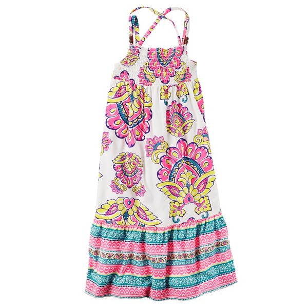 Toddler Girl Carter's Smocked Print Maxi Dress