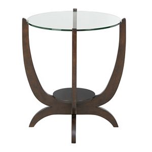 Madison Park Round Glass Top End Table