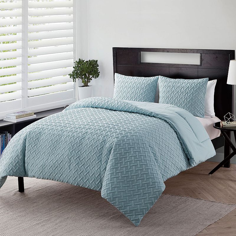 VCNY Nina II Embossed Comforter Set, Blue, Full/Queen